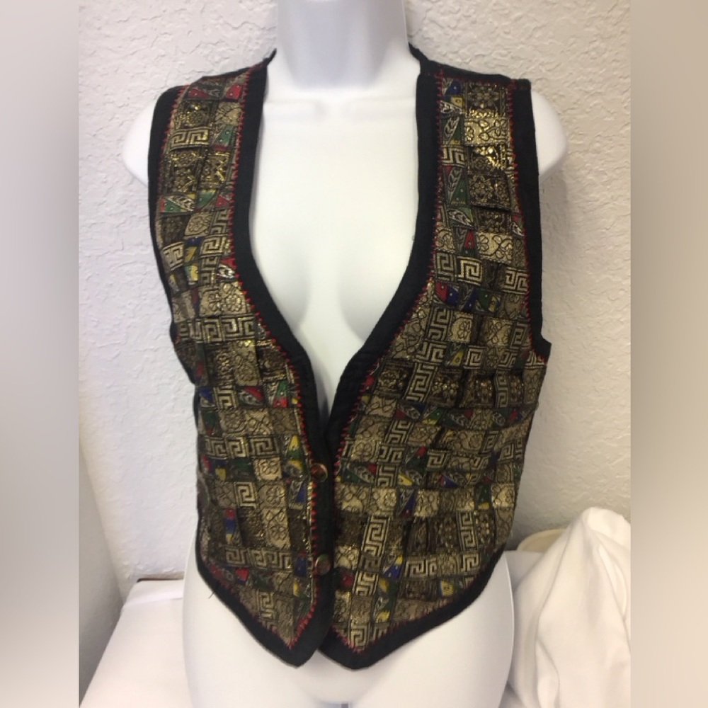 Vintage woven embroidered vest